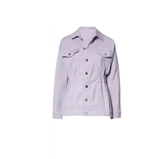 骄阳似我赵今麦聂曦光同款复古牛仔风紫色翻领外套收腰百搭上衣女