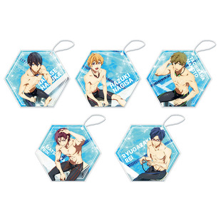 星河动漫 Free男子游泳部 七濑遥&橘真琴&叶月渚 泳衣六边形 挂件