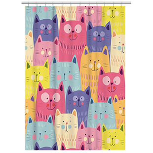 北欧浴帘套装免打孔卫生间隔断高档防水加厚防霉浴室窗帘门帘子布