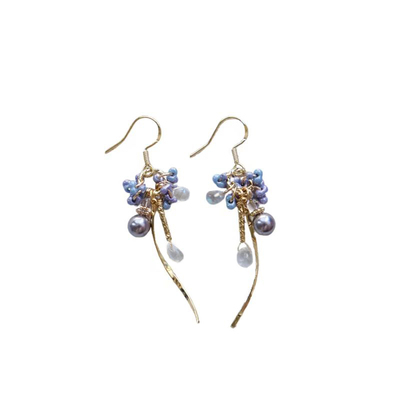 梦幻渐变紫~流动的繁星耳饰耳夹