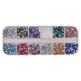 美甲新款彩色异形钻分格网红糖果色珍珠钢珠混装闪钻指甲装饰品