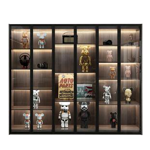 模型手办展示柜玻璃门乐高玩具礼品陈列柜家用实木书柜收藏摆件柜
