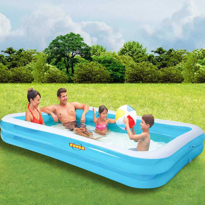 YX充气蓝白游泳池庭院方形户外工厂儿童耐用泳池水池加厚加厚家用
