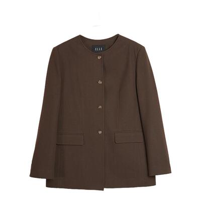 ELLE复古设计感圆领西装外套
