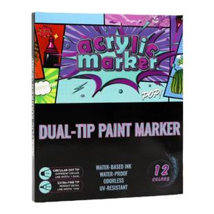 日式Filolang点点笔双头水彩笔CLEAN COLOR DOT书写美术画笔可画音乐符号效果马克笔套装手帐造型彩色圆点笔