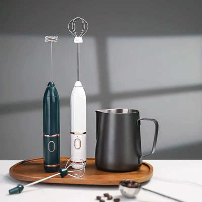 烨咖啡 奶泡机家用电动咖啡打奶泡器牛奶搅拌打蛋器手持打发器