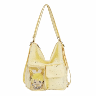 痛包日常款斜挎包女放娃娃小食量透明层女生外出可双肩多用单肩包