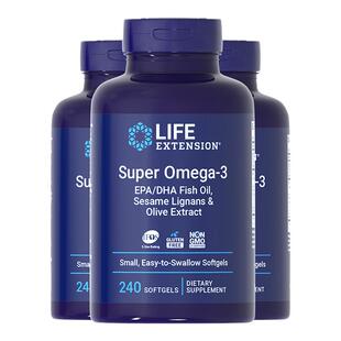 【3瓶】沿寿LIFE深海鱼油4倍浓缩omega3软胶囊美国进口官方旗舰店