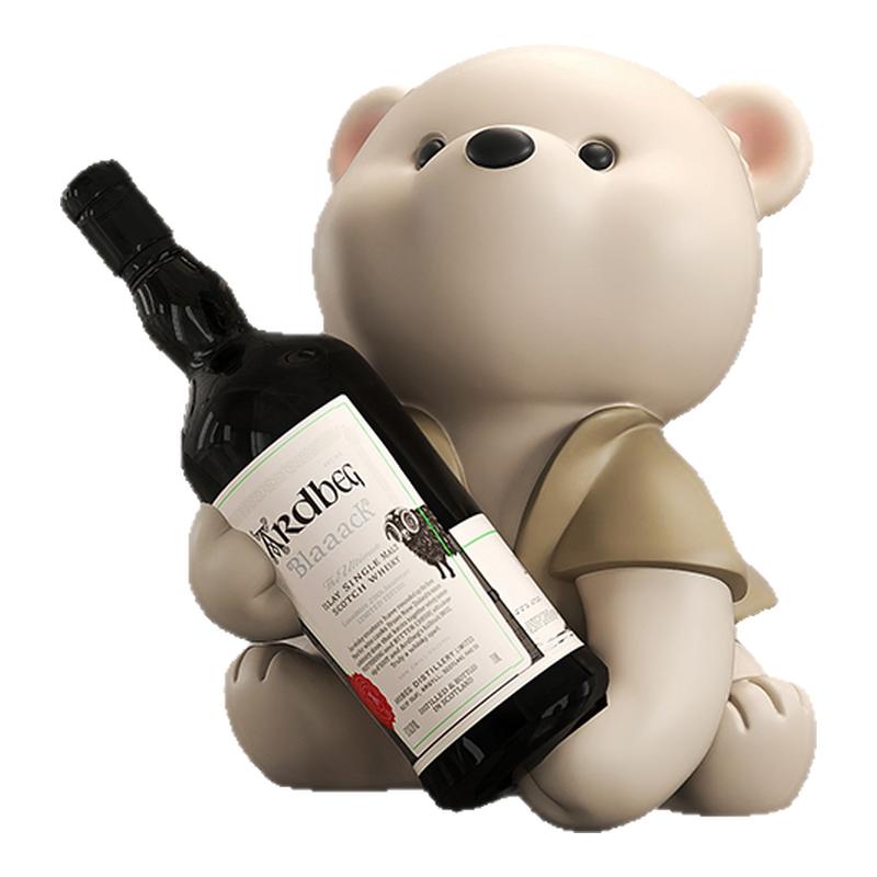 布科轻奢熊酒柜红酒架摆件