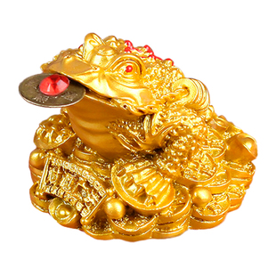 招财金蟾摆件小号三足蟾蜍开业礼品金蝉店铺办公室收银台装饰品