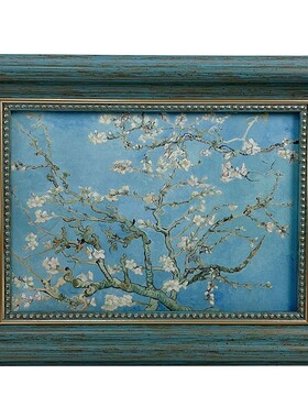 梵高杏花油画装饰画7寸相框