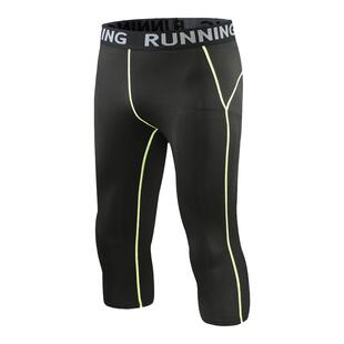 儿童运动健身裤夏季男女童训练服弹力短袖速干篮球足球打底七分裤