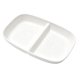 霜山分隔餐盘陶瓷方形二分格减脂定量分餐盘子可微波一人食早餐盘