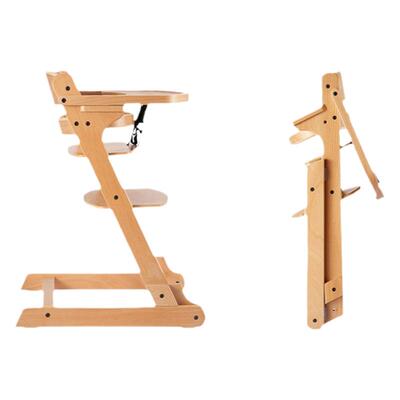 泽宝儿可折叠儿童餐椅实木成长椅