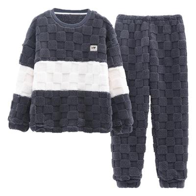 加长版高个子175-180CM秋冬季加厚珊瑚绒睡衣女款套头圆领170长袖