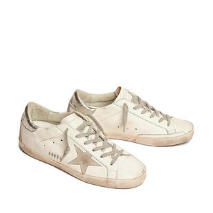 欧洲直邮GOLDEN GOOSE/GGDB 女士银色鞋尾绒面革星星低帮小脏女鞋