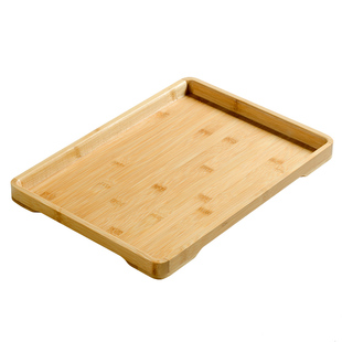 有耳水杯托盘长方形竹托盘小型家用放茶杯盘子木制茶盘圆形果盘