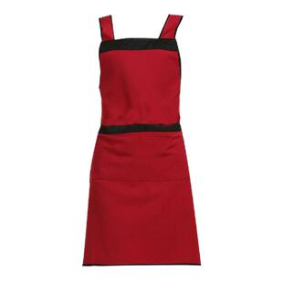 女围裙定制纯棉厨房家用时尚餐饮专用饭店防水超市红色上班工作服