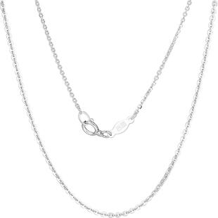 吉盟珠宝PT950铂金项链女简约百搭素链O字链白金锁骨链可调节尾链