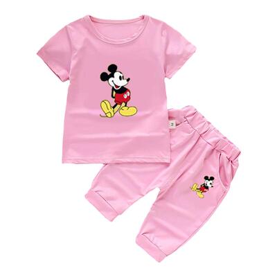 全棉面料童装新款休闲夏装两件套