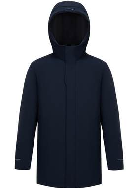 波司登连帽商务中长羽绒服男鹅绒