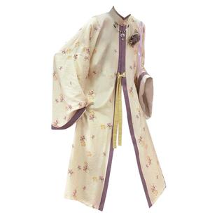 十里七巷 小枇杷 明制对襟印花长衫改良百褶裙汉元素套装