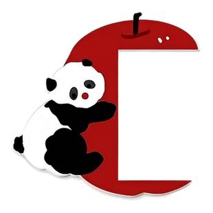 可爱熊猫亚克力开关边框套客厅装饰墙贴防水插座遮挡保护套开关贴