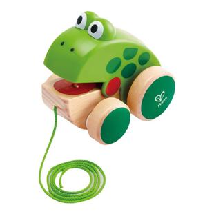 Hape拖拉青蛙儿童宝宝手拉着走的牵引绳拉线蜗牛行车学步婴儿玩具
