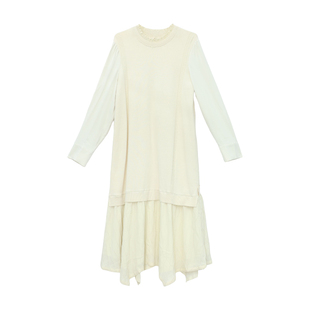 it'real瑞尔25年冬季新款简约气质假两件休闲保暖连衣裙女