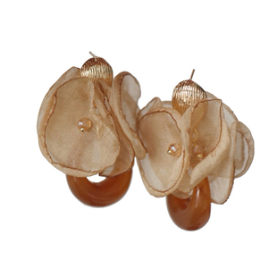 《暮秋》原创新中式诧疾风复古网纱花朵高级感独特气质百搭耳环女