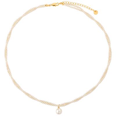 双层缠绕大珍珠吊坠毛衫项链女轻奢珍珠链设计时尚秋冬毛衣锁骨链