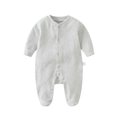 舒绒棉包脚新生儿长袖连体哈衣