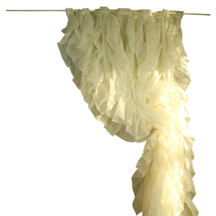 美式乡村洛可可少女心丛丛荷叶边门店橱窗装饰纱帘 床幔直播间帘