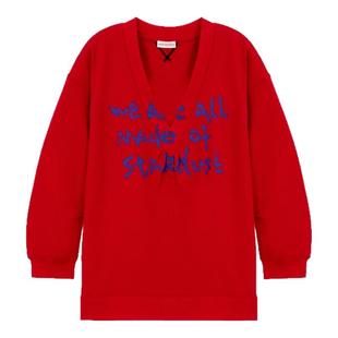 SHORT SENTENCE/短句潮流女士字母图案圆领套头卫衣银泰 301574