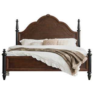 【新品】中古风全实木床1米8双人床主卧法式1米5的床家用床安娜床