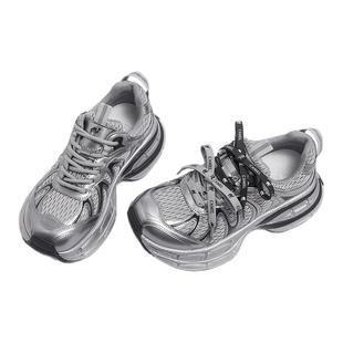 骆驼银月1代2代运动休闲女鞋2025秋冬潮流增高复古老爹鞋