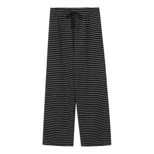 馨帮帮Homedress 冬季加绒加厚条纹家居睡裤女慵懒风可外穿休闲裤