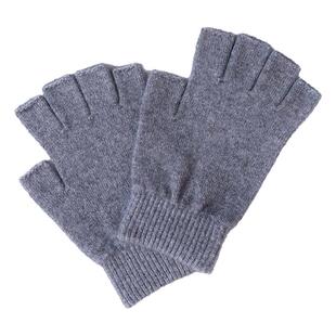 羊绒半指手套女秋冬季羊毛线分指露指男手套学生针织保暖可爱韩版