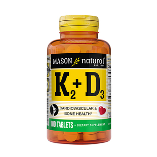 MasonNatural维生素D3K2钙维生素k2维DK钙片中老年成人男女