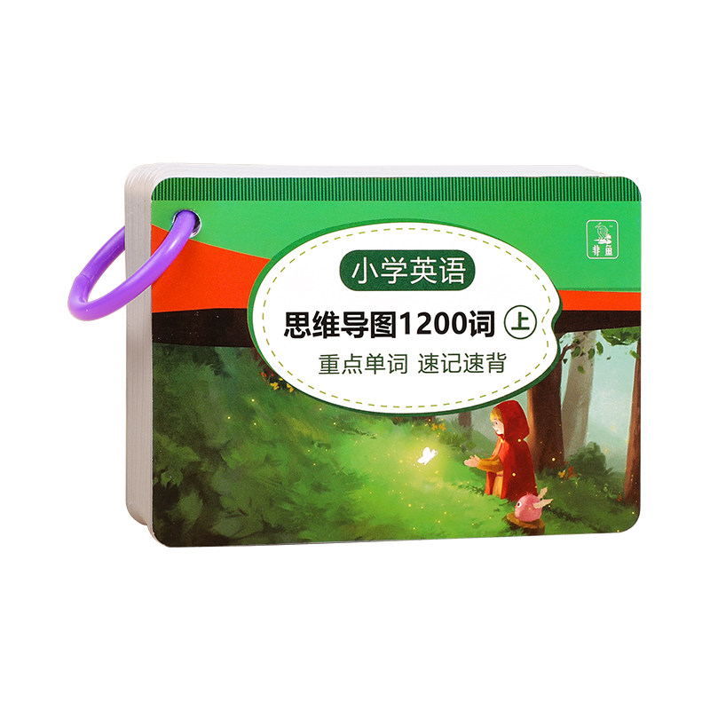 小学英语单词卡片思维导图速记手卡词汇记背大全英文1020词认知卡