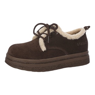 星期六厚底勃肯鞋女2025冬季新款美拉德加绒毛毛鞋保暖复古棉鞋子