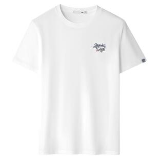 【潮流短袖T恤】海澜之家凉感透气26夏季柔软圆领青年白色短t男士