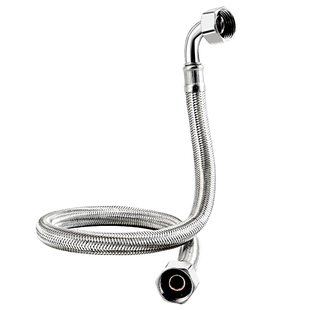 单边活接弯头304不锈钢进水管马桶热水器角阀编织软管冷热连接管