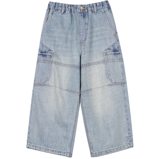 江南布衣童装休闲牛仔裤工装裤纯棉长裤秋男女童儿童jnbybyjnby