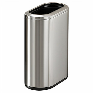 厕所垃圾桶极窄型家用无盖卫生间不锈钢扁长意式极简风床边纸篓