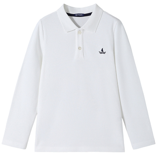 Navigare意大利小帆船儿童POLO衫2026年春新款男女童长袖高弹上衣