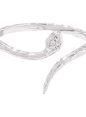 2025银色灵蛇气质百搭开口食指戒