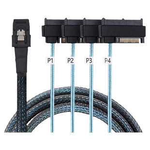 CY Mini SAS 4i 36Pin SFF-8087 主机转4 SATA 7pin 硬盘连接线1m 主板延长线 阵列卡转接线Mini SAS SFF8087