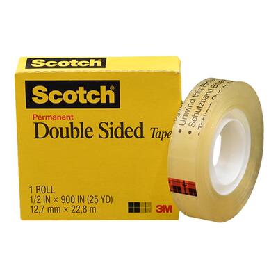 3M思高665隐形双面胶带高效透明高粘双面胶带办公文具撕开无声固定墙面相框排插无痕胶条不易断强力透明胶