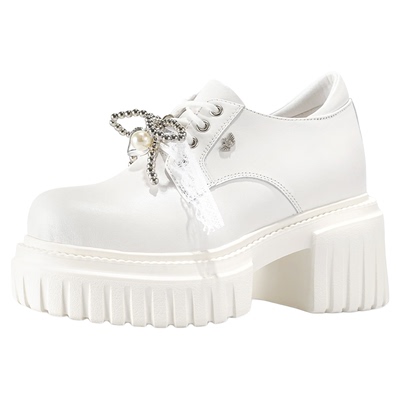 艾今25新款10cm增高时尚小皮鞋女